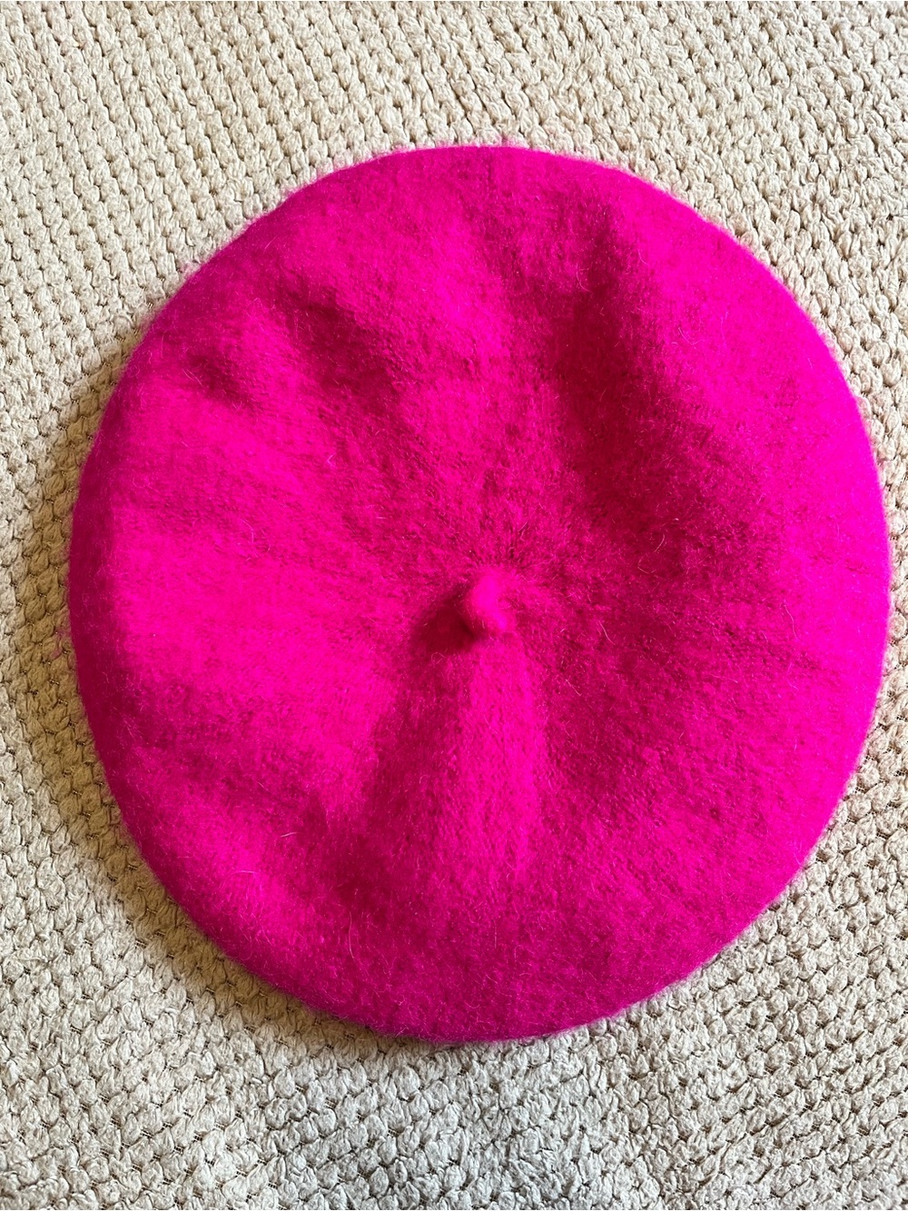 Hot Pink Wool Blend Beret XS to S women or would fit youth